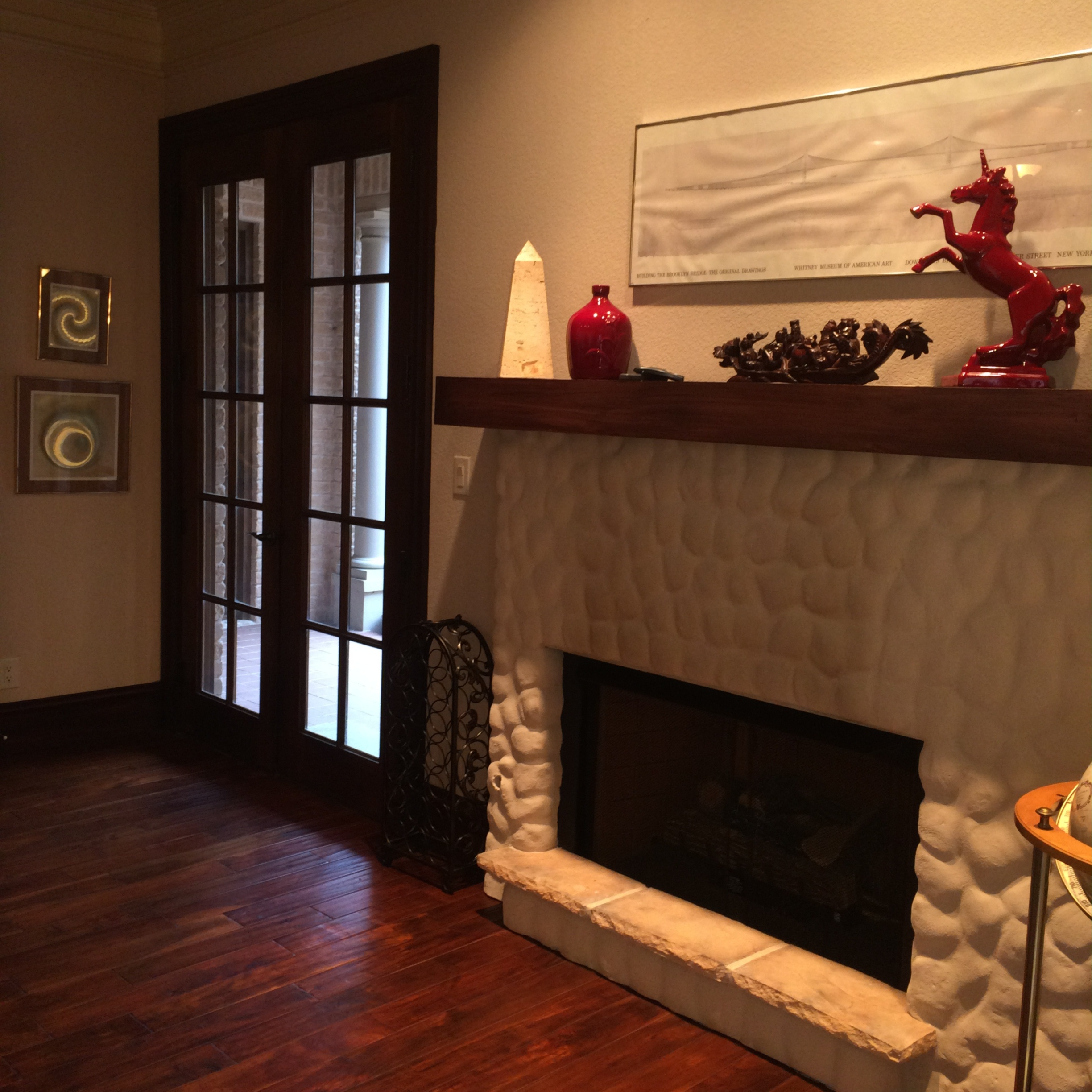 formal living fireplace